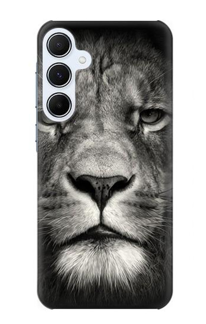 W1352 Lion Face Hard Case and Leather Flip Case For Samsung Galaxy A55 5G