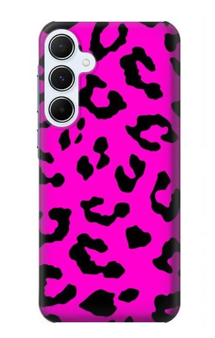 W1850 Pink Leopard Pattern Hard Case and Leather Flip Case For Samsung Galaxy A55 5G