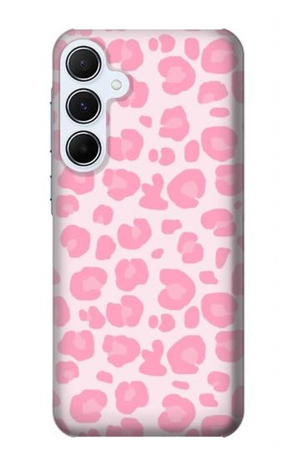 W2213 Pink Leopard Pattern Hard Case and Leather Flip Case For Samsung Galaxy A55 5G