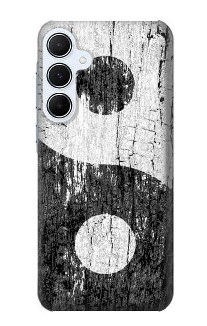 W2489 Yin Yang Wood Graphic Printed Hard Case and Leather Flip Case For Samsung Galaxy A55 5G