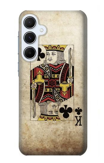 W2528 Poker King Card Hard Case and Leather Flip Case For Samsung Galaxy A55 5G