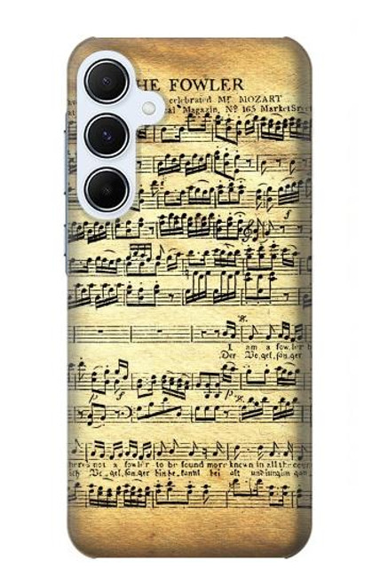 W2667 The Fowler Mozart Music Sheet Hard Case and Leather Flip Case For Samsung Galaxy A55 5G