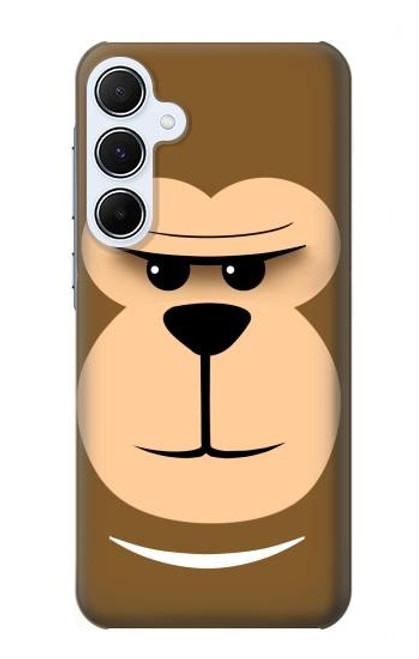 W2721 Cute Grumpy Monkey Cartoon Hard Case and Leather Flip Case For Samsung Galaxy A55 5G