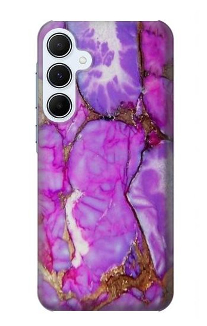 W2907 Purple Turquoise Stone Hard Case and Leather Flip Case For Samsung Galaxy A55 5G