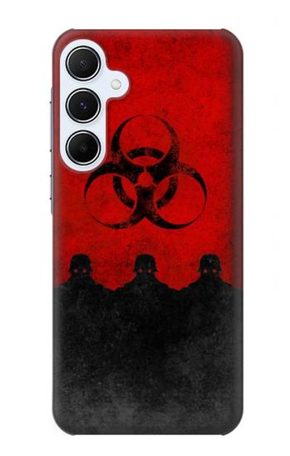 W2917 Biohazards Virus Red Alert Hard Case and Leather Flip Case For Samsung Galaxy A55 5G