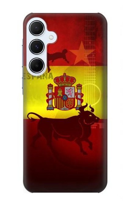 W2984 Spain Football Soccer Hard Case and Leather Flip Case For Samsung Galaxy A55 5G