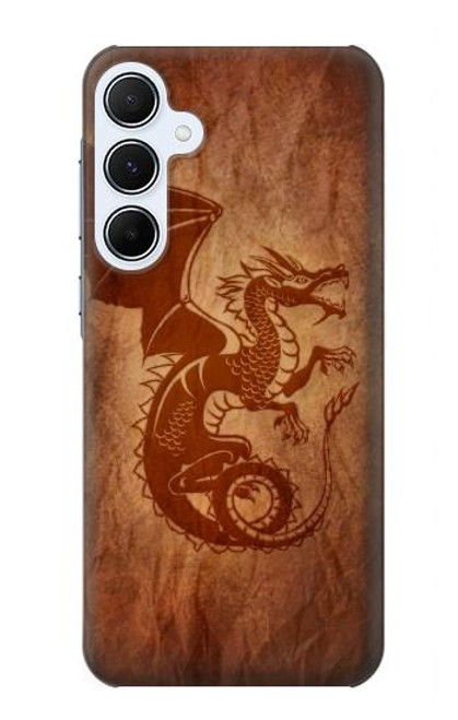 W3086 Red Dragon Tattoo Hard Case and Leather Flip Case For Samsung Galaxy A55 5G