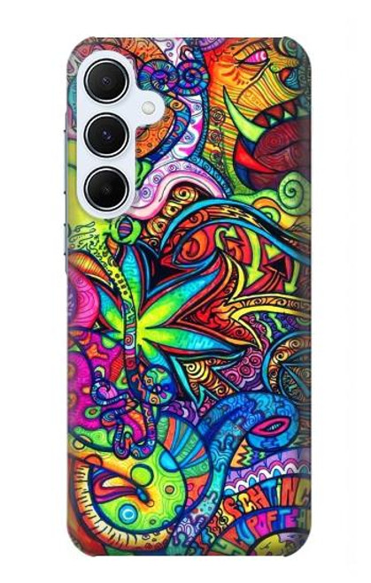 W3255 Colorful Art Pattern Hard Case and Leather Flip Case For Samsung Galaxy A55 5G