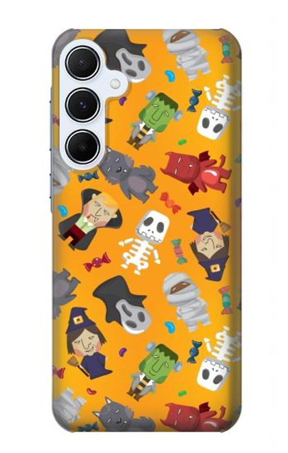 W3275 Cute Halloween Cartoon Pattern Hard Case and Leather Flip Case For Samsung Galaxy A55 5G