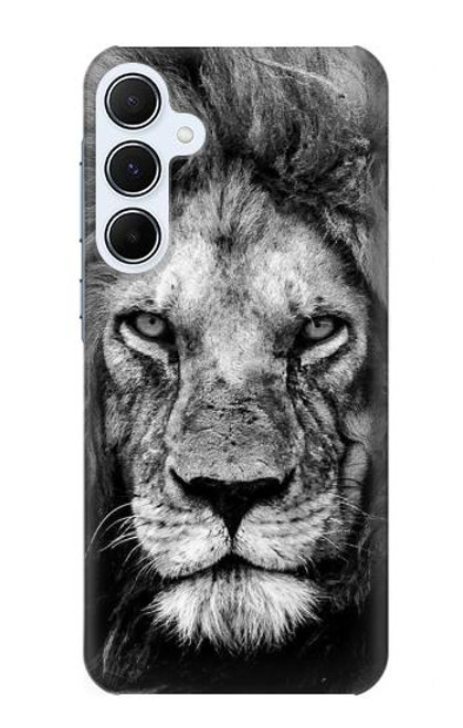 W3372 Lion Face Hard Case and Leather Flip Case For Samsung Galaxy A55 5G