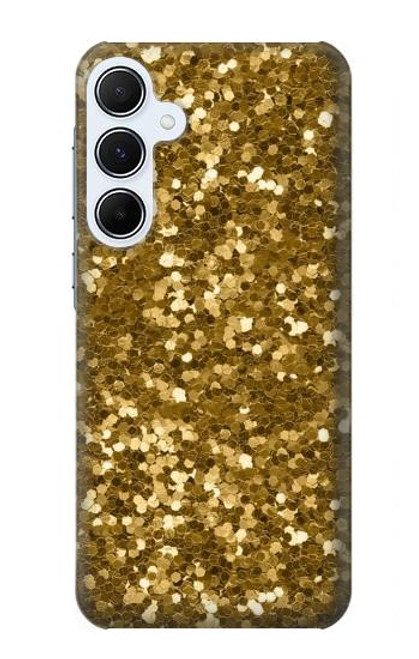 W3388 Gold Glitter Graphic Print Hard Case and Leather Flip Case For Samsung Galaxy A55 5G