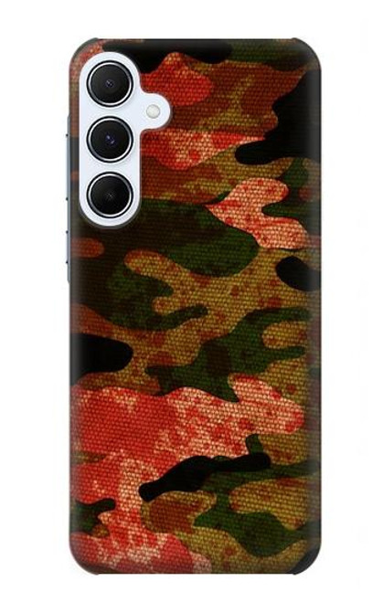 W3393 Camouflage Blood Splatter Hard Case and Leather Flip Case For Samsung Galaxy A55 5G