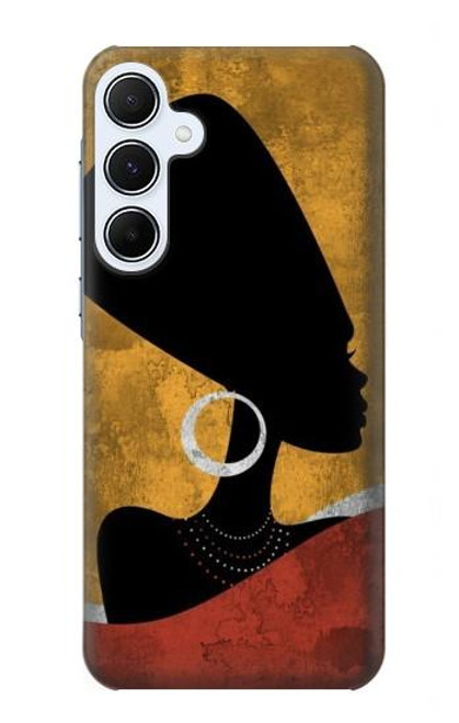 W3453 African Queen Nefertiti Silhouette Hard Case and Leather Flip Case For Samsung Galaxy A55 5G