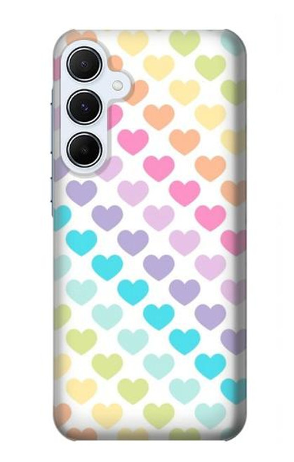 W3499 Colorful Heart Pattern Hard Case and Leather Flip Case For Samsung Galaxy A55 5G