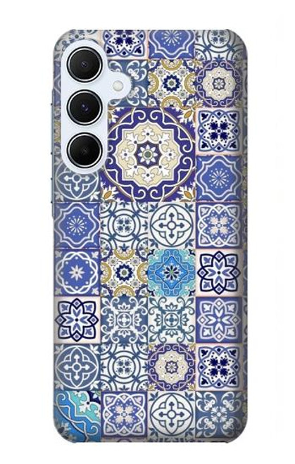 W3537 Moroccan Mosaic Pattern Hard Case and Leather Flip Case For Samsung Galaxy A55 5G