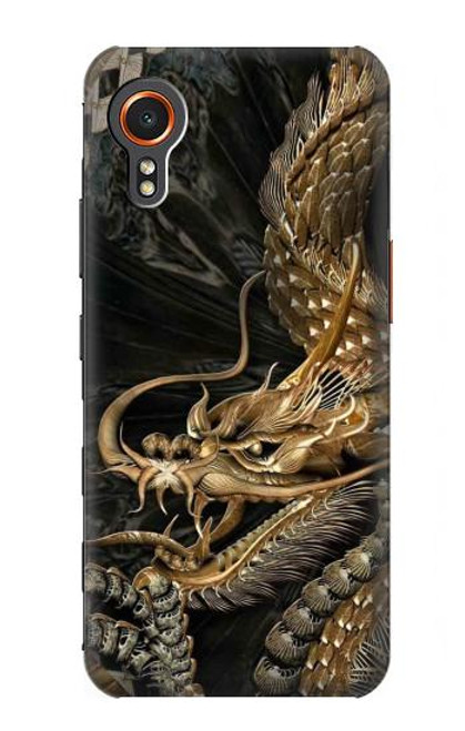 W0426 Gold Dragon Hard Case and Leather Flip Case For Samsung Galaxy Xcover7