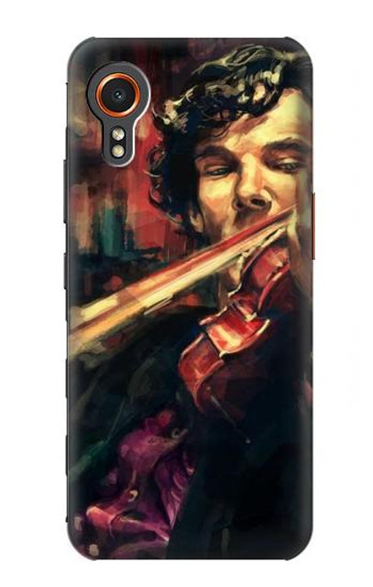 W0723 Violin Art Paint Hard Case and Leather Flip Case For Samsung Galaxy Xcover7