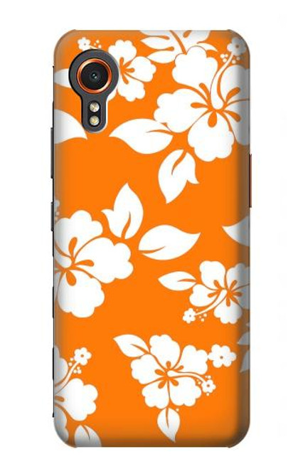 W2245 Hawaiian Hibiscus Orange Pattern Hard Case and Leather Flip Case For Samsung Galaxy Xcover7