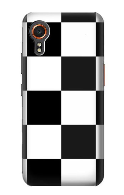 W2492 Black and White Check Hard Case and Leather Flip Case For Samsung Galaxy Xcover7