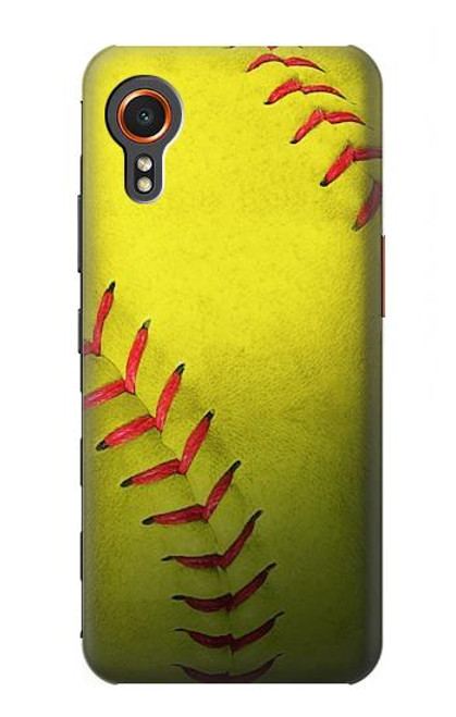 W3031 Yellow Softball Ball Hard Case and Leather Flip Case For Samsung Galaxy Xcover7