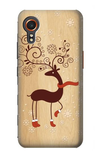 W3081 Wooden Raindeer Graphic Printed Hard Case and Leather Flip Case For Samsung Galaxy Xcover7