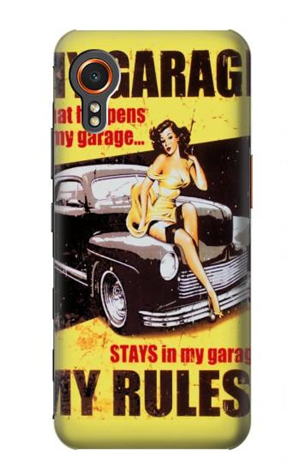 W3198 My Garage Pinup Girl Hard Case and Leather Flip Case For Samsung Galaxy Xcover7