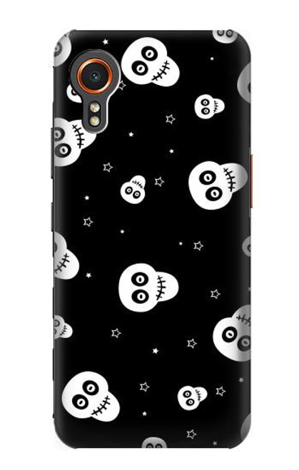 W3261 Smile Skull Halloween Pattern Hard Case and Leather Flip Case For Samsung Galaxy Xcover7