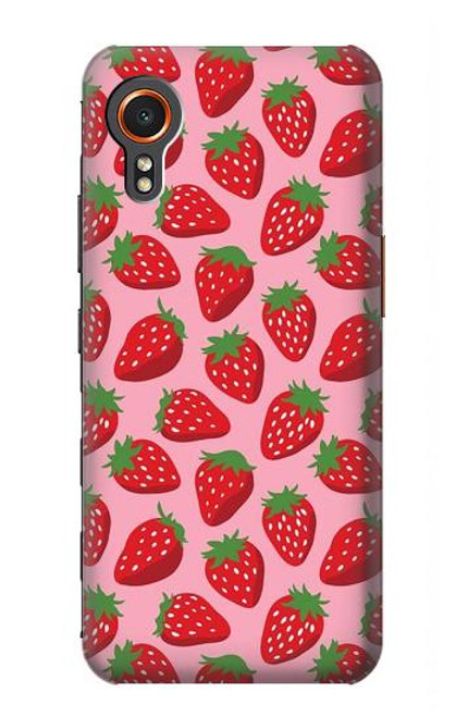 W3719 Strawberry Pattern Hard Case and Leather Flip Case For Samsung Galaxy Xcover7