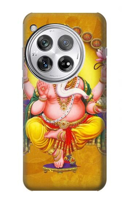 W0896 Lord Ganesh Hindu God Hard Case and Leather Flip Case For OnePlus 12