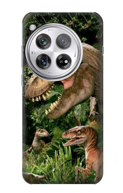 W1452 Trex Raptor Dinosaur Hard Case and Leather Flip Case For OnePlus 12