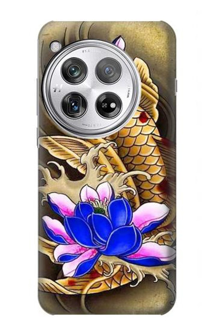 W1604 Carp Koi Fish Japanese Tattoo Hard Case and Leather Flip Case For OnePlus 12