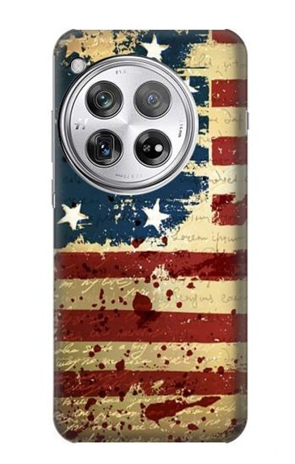 W2349 Old American Flag Hard Case and Leather Flip Case For OnePlus 12