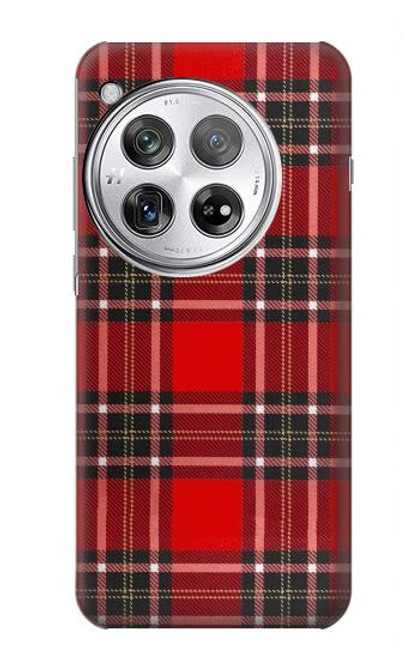 W2374 Tartan Red Pattern Hard Case and Leather Flip Case For OnePlus 12