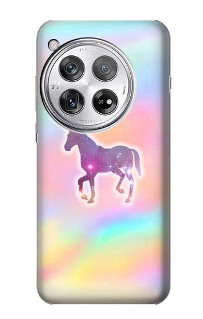 W3203 Rainbow Unicorn Hard Case and Leather Flip Case For OnePlus 12