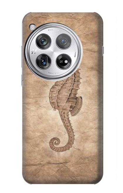 W3214 Seahorse Skeleton Fossil Hard Case and Leather Flip Case For OnePlus 12