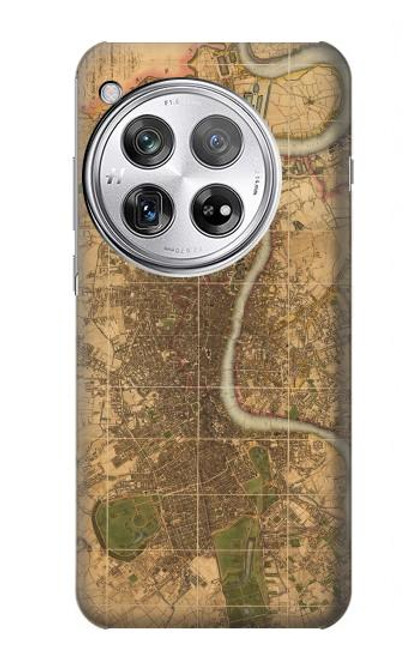 W3230 Vintage Map of London Hard Case and Leather Flip Case For OnePlus 12