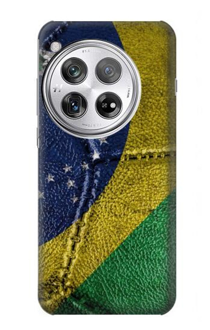 W3297 Brazil Flag Vintage Football Graphic Hard Case and Leather Flip Case For OnePlus 12