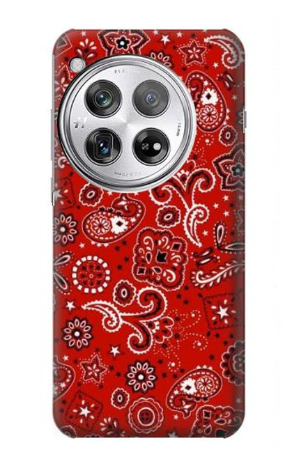 W3354 Red Classic Bandana Hard Case and Leather Flip Case For OnePlus 12