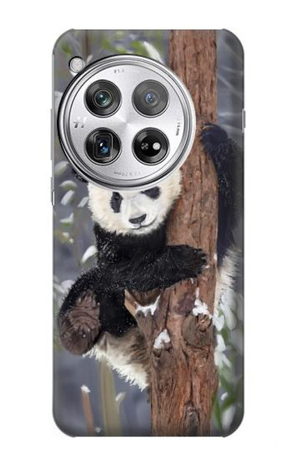 W3793 Cute Baby Panda Snow Painting Hard Case and Leather Flip Case For OnePlus 12