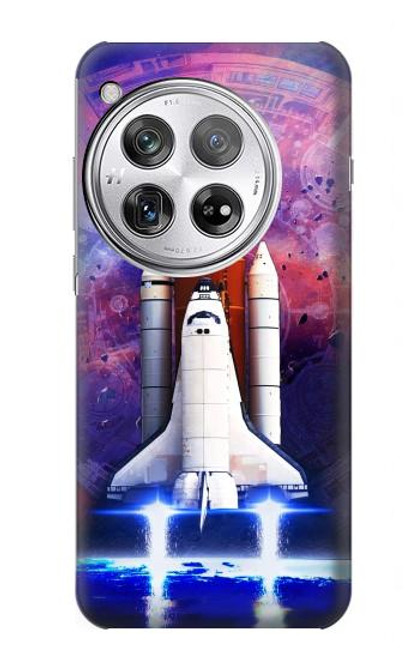 W3913 Colorful Nebula Space Shuttle Hard Case and Leather Flip Case For OnePlus 12