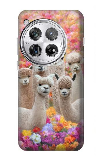 W3916 Alpaca Family Baby Alpaca Hard Case and Leather Flip Case For OnePlus 12