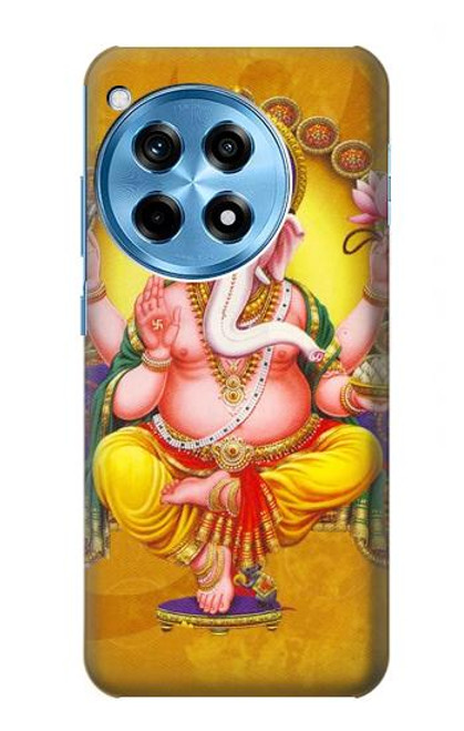 W0896 Lord Ganesh Hindu God Hard Case and Leather Flip Case For OnePlus 12R