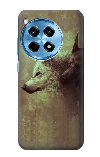 W0931 White Black Wolf Hard Case and Leather Flip Case For OnePlus 12R