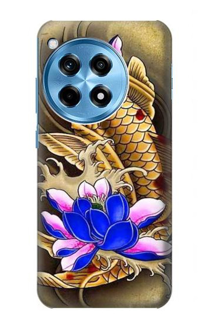 W1604 Carp Koi Fish Japanese Tattoo Hard Case and Leather Flip Case For OnePlus 12R