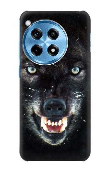 W2823 Black Wolf Blue Eyes Face Hard Case and Leather Flip Case For OnePlus 12R