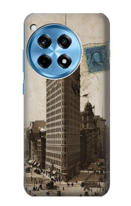 W2832 New York 1903 Flatiron Building Postcard Hard Case and Leather Flip Case For OnePlus 12R