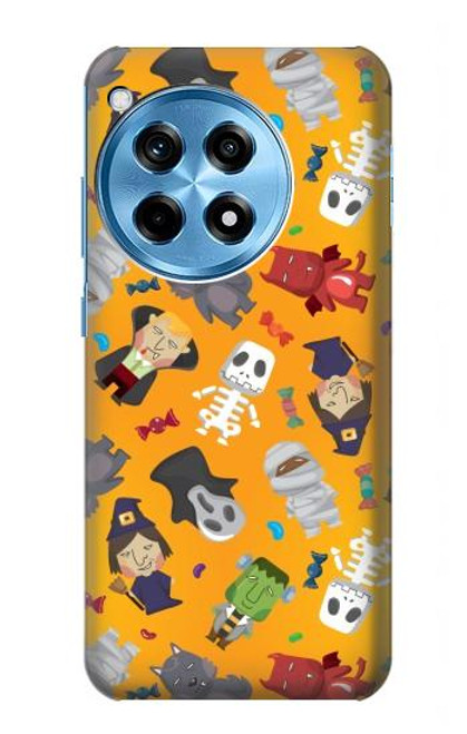 W3275 Cute Halloween Cartoon Pattern Hard Case and Leather Flip Case For OnePlus 12R