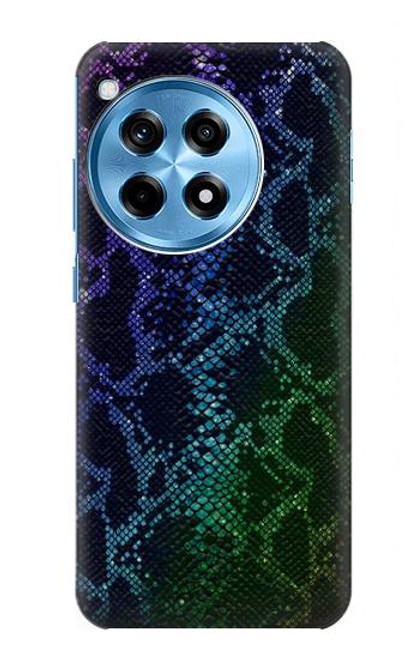 W3366 Rainbow Python Skin Graphic Print Hard Case and Leather Flip Case For OnePlus 12R