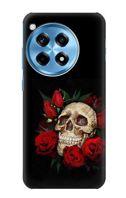 W3753 Dark Gothic Goth Skull Roses Hard Case and Leather Flip Case For OnePlus 12R