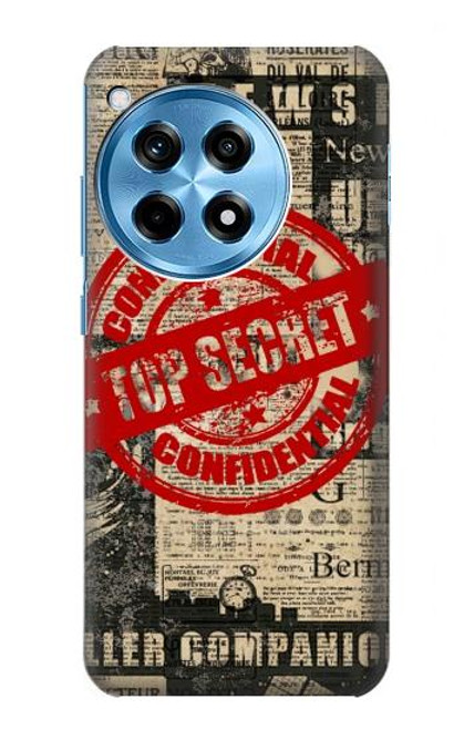 W3937 Text Top Secret Art Vintage Hard Case and Leather Flip Case For OnePlus 12R